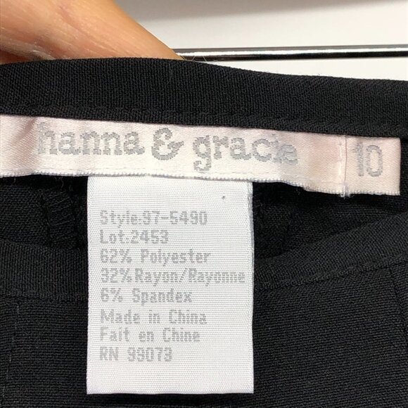 hanna & gracie Black Flared Knee Length Midi Skirt size 10 - Picture 3 of 13